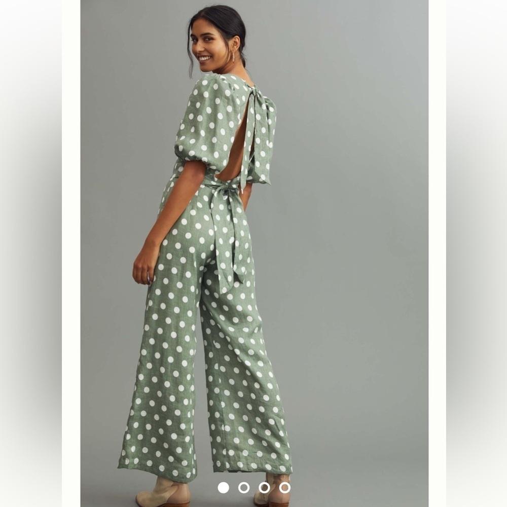 🆕Faithfull The Brand Darien Linen Jumpsuit Romper NWT - Picture 2 of 4